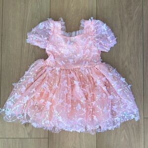Lola + Boys Pink Butterfly Puff Tulle Dress